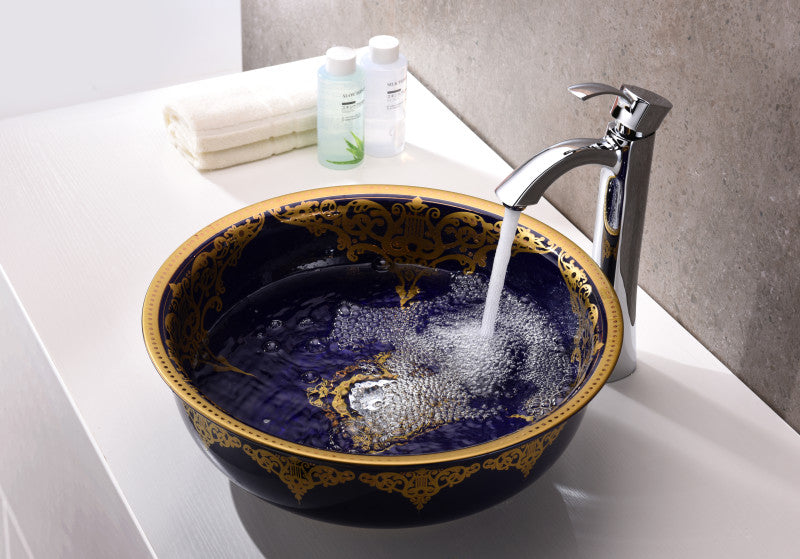 Sauano Series Vessel Sink in Royal Blue