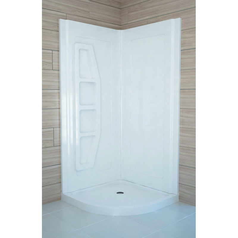 Gradient 36 in. x 36 in. x 74 in. 2-piece DIY Friendly Corner Shower Surround in White