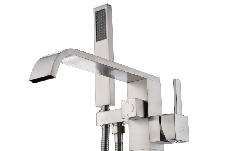 Angel 2-Handle Claw Foot Tub Faucet with Hand Shower in Brushed Nickel