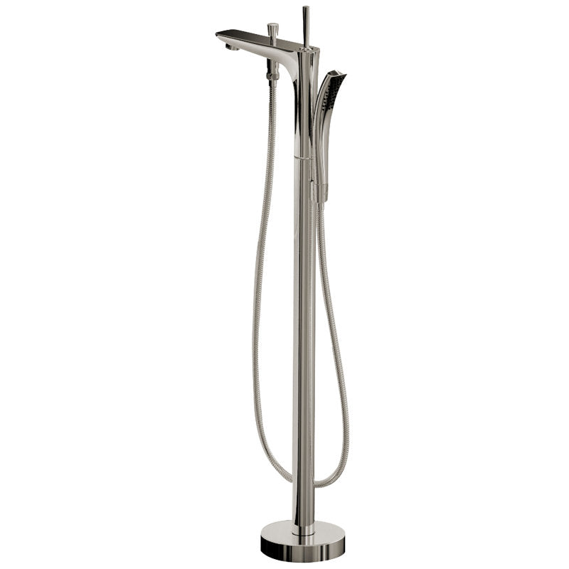 Kase Series 1-Handle Freestanding Claw Foot Tub Faucet with Hand Shower in Brushed Nickel