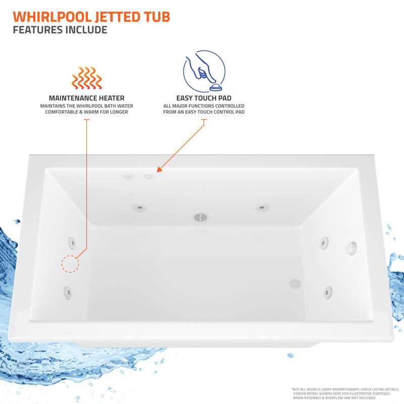 Atlantis Whirlpools Sublime 60 x 60 Corner Whirlpool Jetted Bathtub