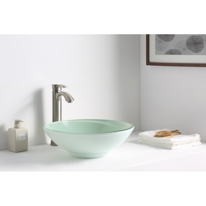 Sonata Series Deco-Glass Vessel Sink in Lustrous Light Green