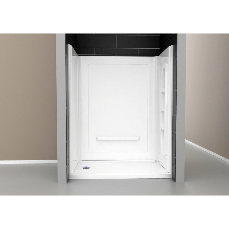 Forum 48 in. x 36 in. x 74 in. 3-piece DIY Friendly Alcove Shower Surround in White