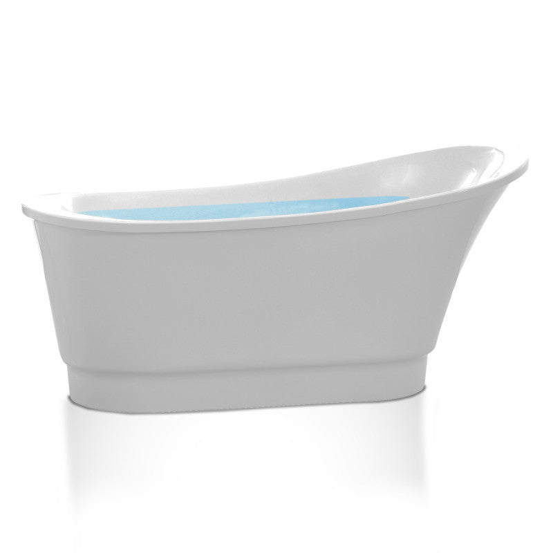 Prima 67 in. Acrylic Flatbottom Non-Whirlpool Bathtub with Tugela Faucet and Kame 1.28 GPF Toilet