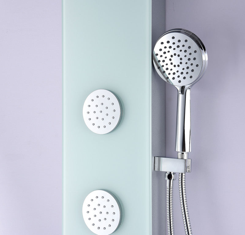 Titan Series 60 in. Full Body Shower Panel System with Heavy Rain Shower and Spray Wand in White