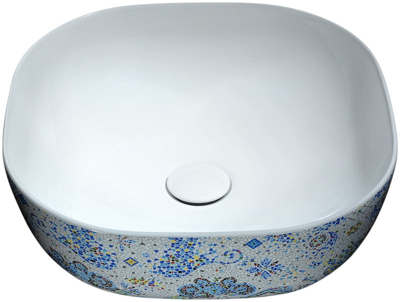 Byzantian Series Ceramic Vessel Sink in Byzantine Mosaic Finish