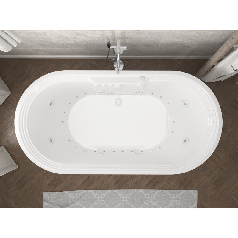 Atlantis Whirlpools Royale 34 x 67 Oval Freestanding Air & Whirlpool Water Jetted Bathtub