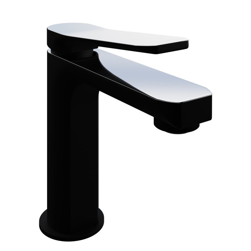 ANZZI Single Handle Single Hole Bathroom Faucet With Pop-up Drain in Matte Black & Chrome