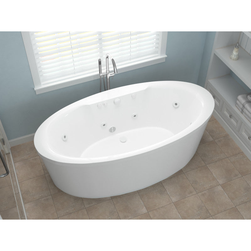 Atlantis Whirlpools Suisse 34 x 68 Oval Freestanding Whirlpool Jetted Bathtub