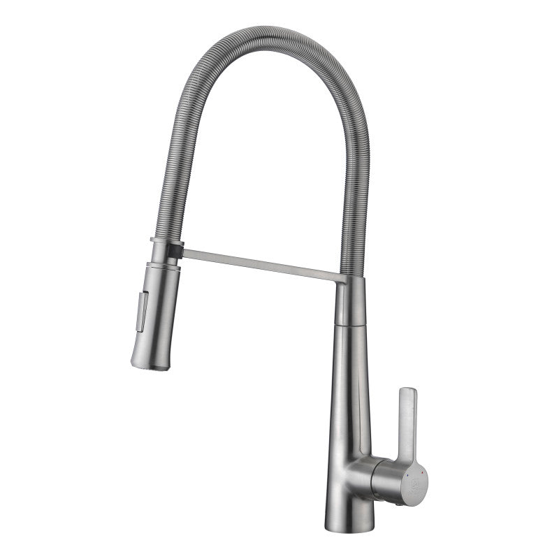 Apollo Single Handle Pull-Down Sprayer Kitchen Faucet in Brushed Nickel