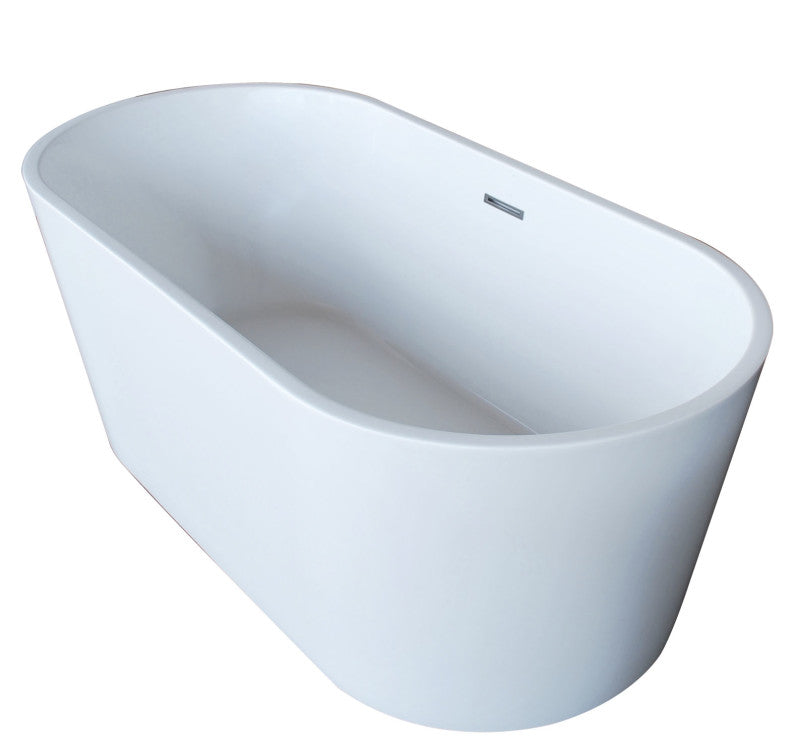 Dover 5.6 ft. Acrylic Center Drain Freestanding Bathtub in Glossy White