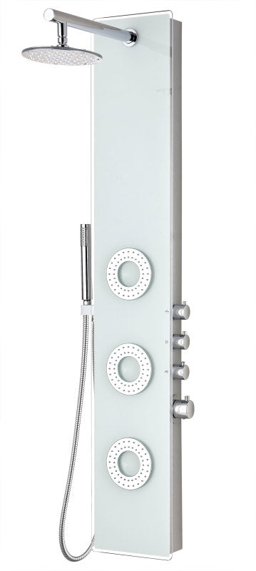 Lynx 58 in. 3-Jetted Full Body Shower Panel with Heavy Rain Shower and Spray Wand in White