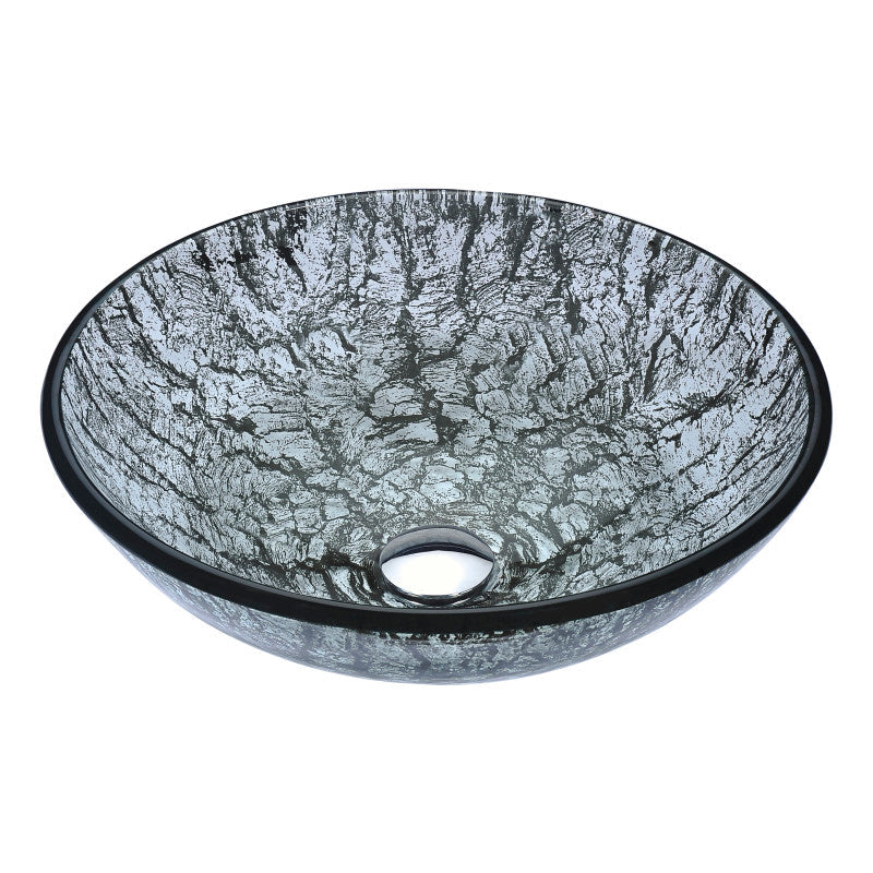 Posh Series Deco-Glass Vessel Sink in Verdure Silver