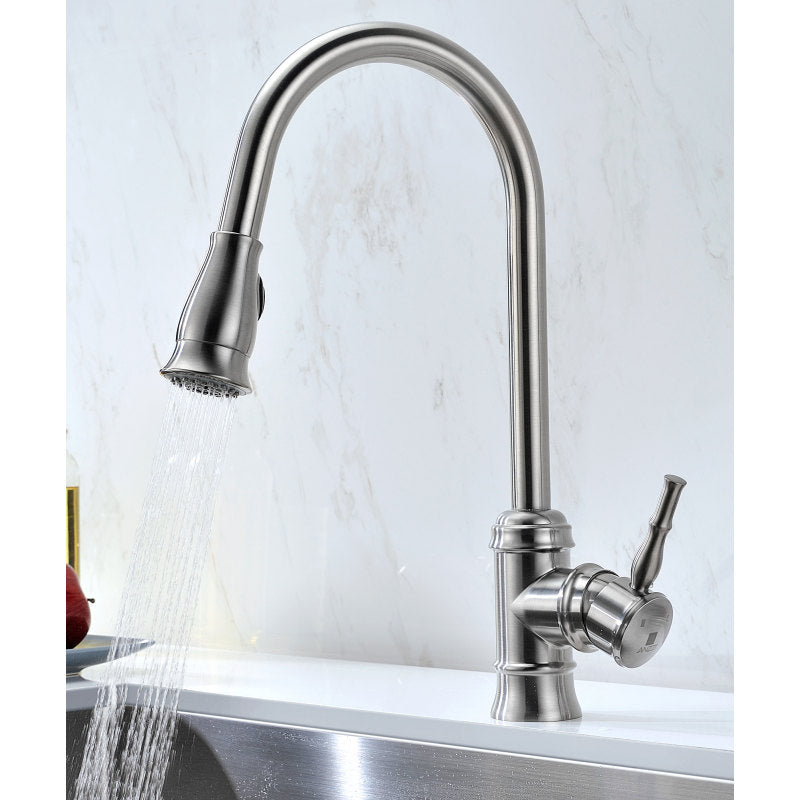 Elysian Farmhouse 36 in. Double Bowl Kitchen Sink with Sails Faucet in Brushed Nickel