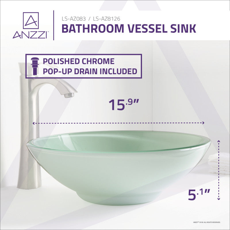 Sonata Series Deco-Glass Vessel Sink in Lustrous Light Green