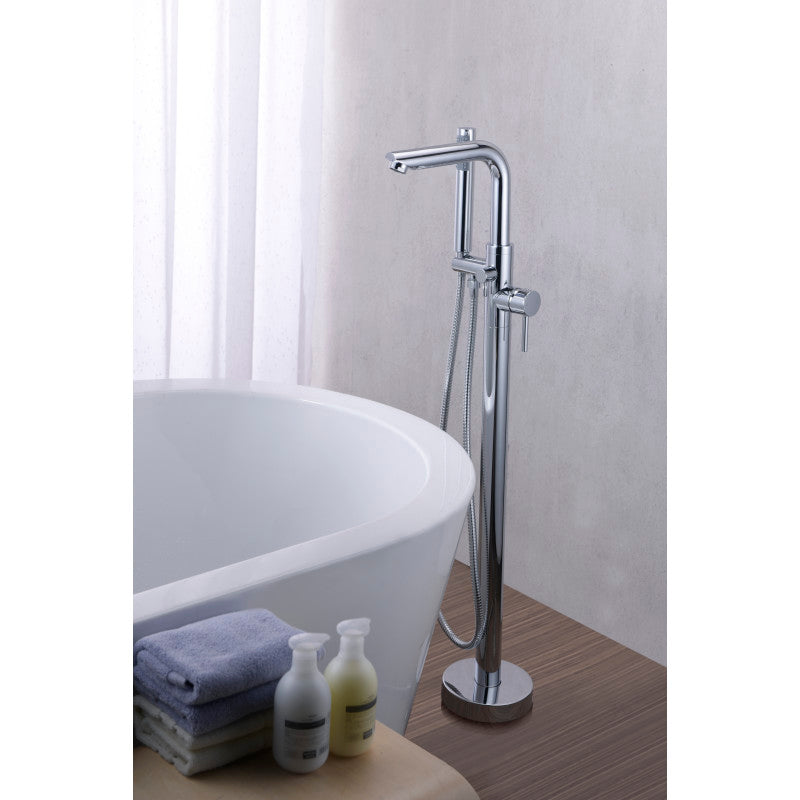 Sens Series 2-Handle Freestanding Claw Foot Tub Faucet with Hand Shower in Polished Chrome