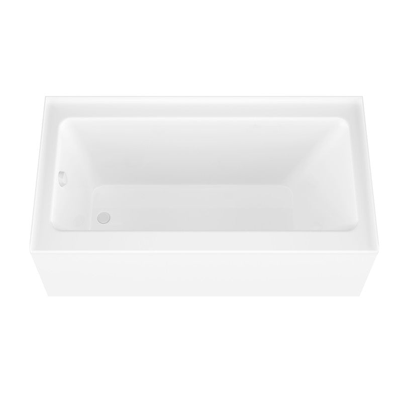 Anzzi 5 ft. Acrylic Left Drain Rectangle Tub in White With 34 in. by 58 in. Frameless Hinged Tub Door in Brushed Nickel