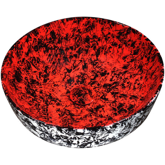 Marbled Series Ceramic Vessel Sink in Marbled Rose Finish