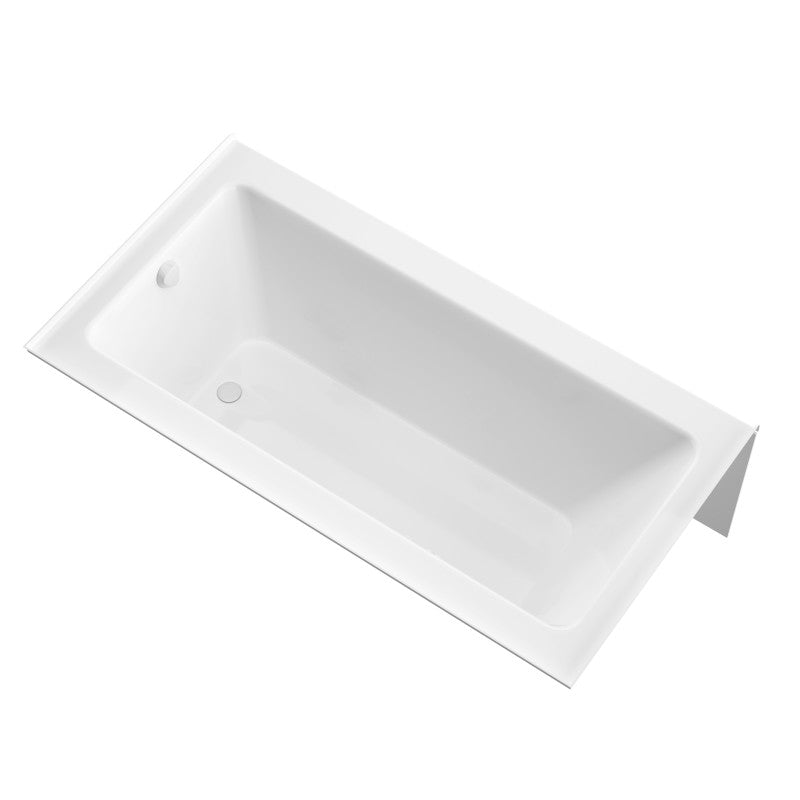 Anzzi 5 ft. Acrylic Right Drain Rectangle Tub in White With 34 in. by 58 in. Frameless Hinged Tub Door in Chrome