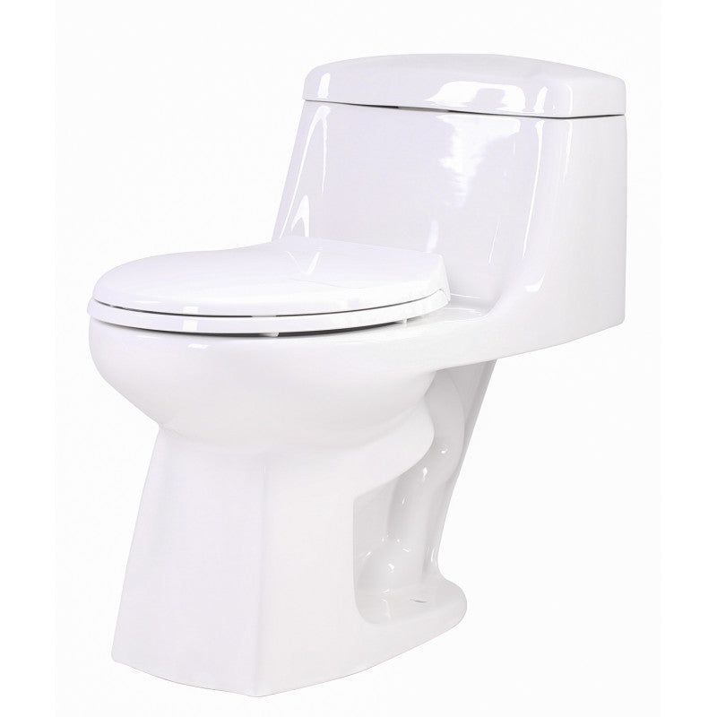 Templar 1-piece 1.28 GPF Single Flush Elongated Toilet in White
