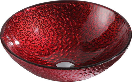 Hollywood Series Deco-Glass Vessel Sink in Lustrous Red