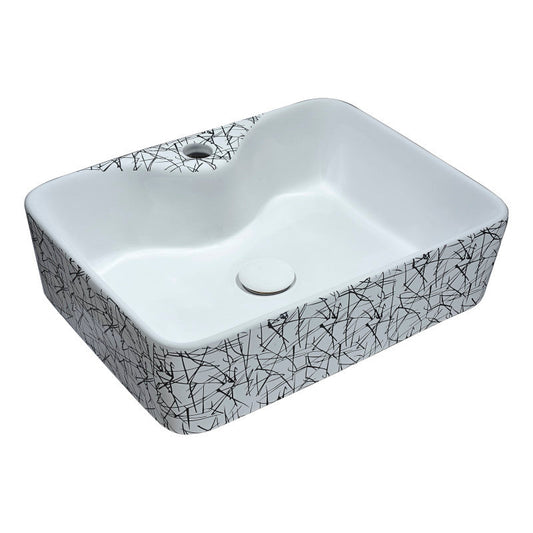Belgian Stitch Series Ceramic Vessel Sink in Grey