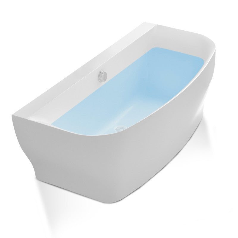 FTAZ112-0052B - Bank 64.9 in. Acrylic Flatbottom Bathtub in White with Tugela Faucet in Brushed Nickel