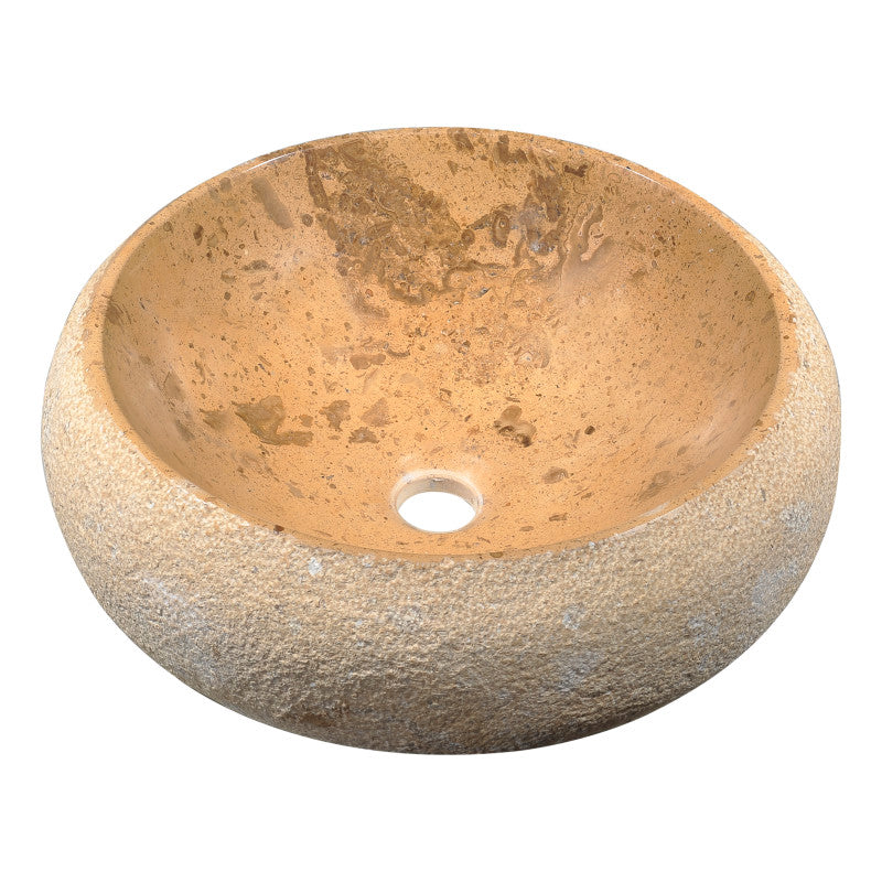 Leopards Ash Vessel Sink in Classic Cream Marble