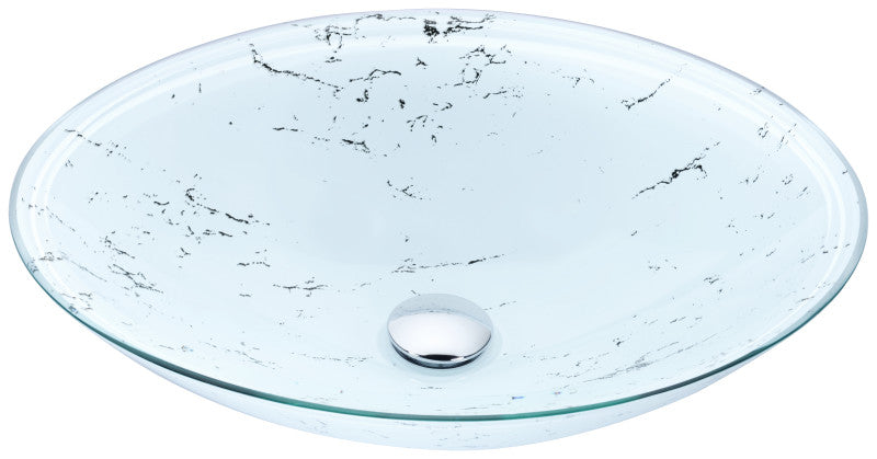 Lepea Series Vessel Sink in Marbled White
