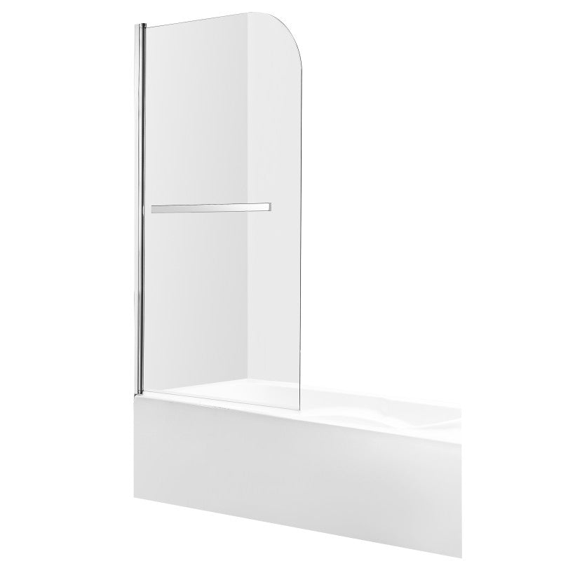 Anzzi 5 ft. Acrylic Left Drain Rectangle Tub in White With 34 in. x 58 in. Frameless Tub Door in Polished Chrome