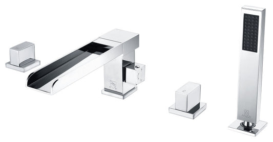 FR-AZ039CH - Glymur 2-Handle Deck-Mount Roman Tub Faucet in Chrome