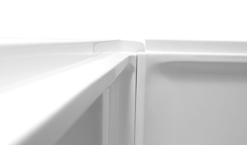 Vasu 60 in. x 36 in. x 74 in. 2-piece DIY Friendly Corner Shower Surround in White