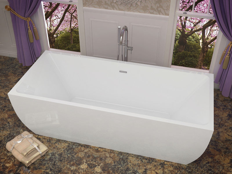 Rook 5.6 ft. Acrylic Center Drain Freestanding Bathtub in Glossy White