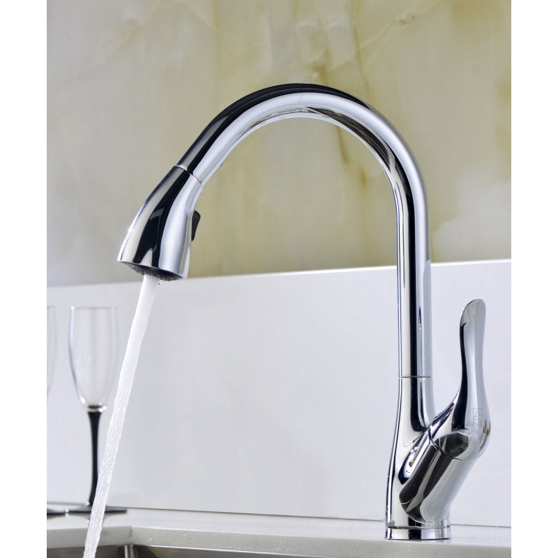 VANGUARD Undermount 23 in. Single Bowl Kitchen Sink with Accent Faucet in Polished Chrome