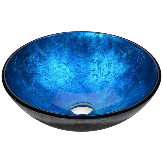 Jonas Series Vessel Sink in Frosted Blue