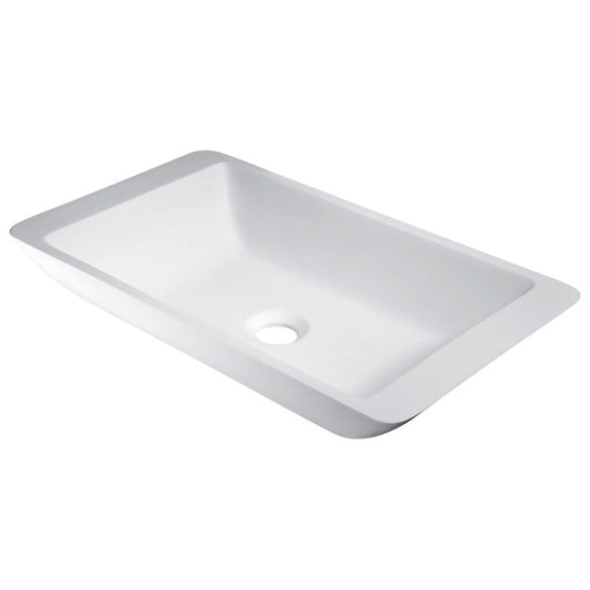 Kydia Solid Surface Vessel Sink in Matte White