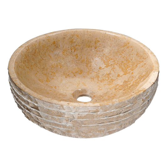 Desert Chalice Natural Stone Vessel Sink in Classic Cream