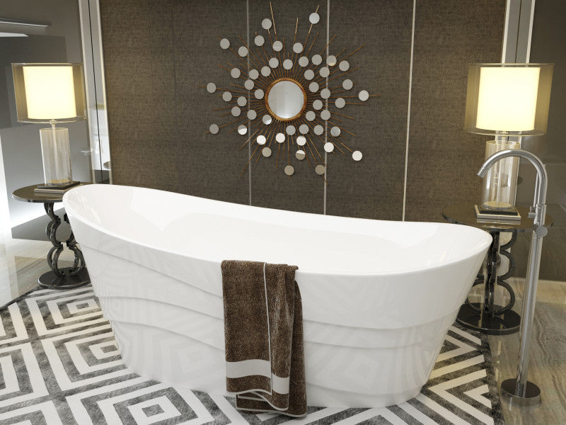 FT-AZ084 - Stratus 5.6 ft. Acrylic Reversible Drain Freestanding Bathtub in Glossy White