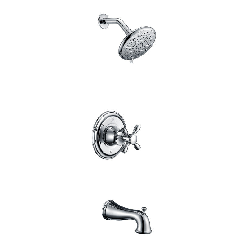 SH-AZ033 - Mesto Series 1-Handle 2-Spray Tub and Shower Faucet in Polished Chrome