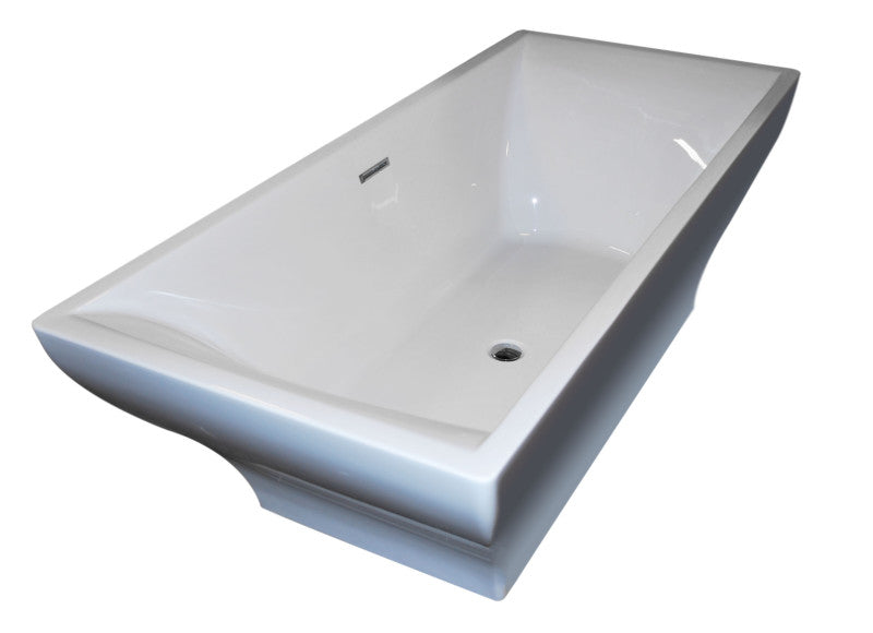 Vision 5.9 ft. Acrylic Center Drain Freestanding Bathtub in Glossy White