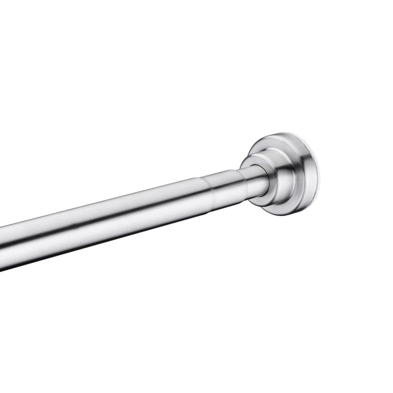 ANZZI 35-55 Inches Shower Curtain Rod with Shower Hooks in Brushed Nickel | Adjustable Tension Shower Doorway Curtain Rod | Rust Resistant No Drilling Anti-Slip Bar for Bathroom | AC-AZSR55BN
