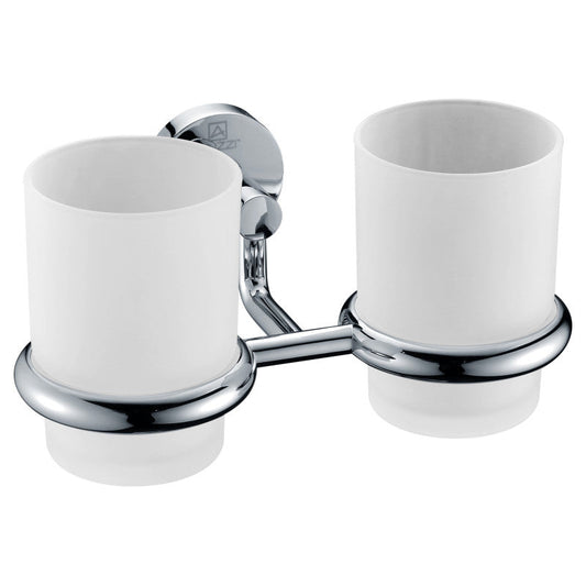 Caster Series 7.36 in. Double Toothbrush Holder in Polished Chrome