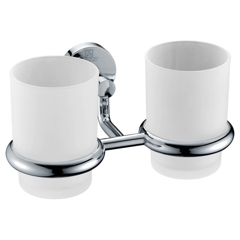 AC-AZ002 - Caster Series 7.36 in. Double Toothbrush Holder in Polished Chrome