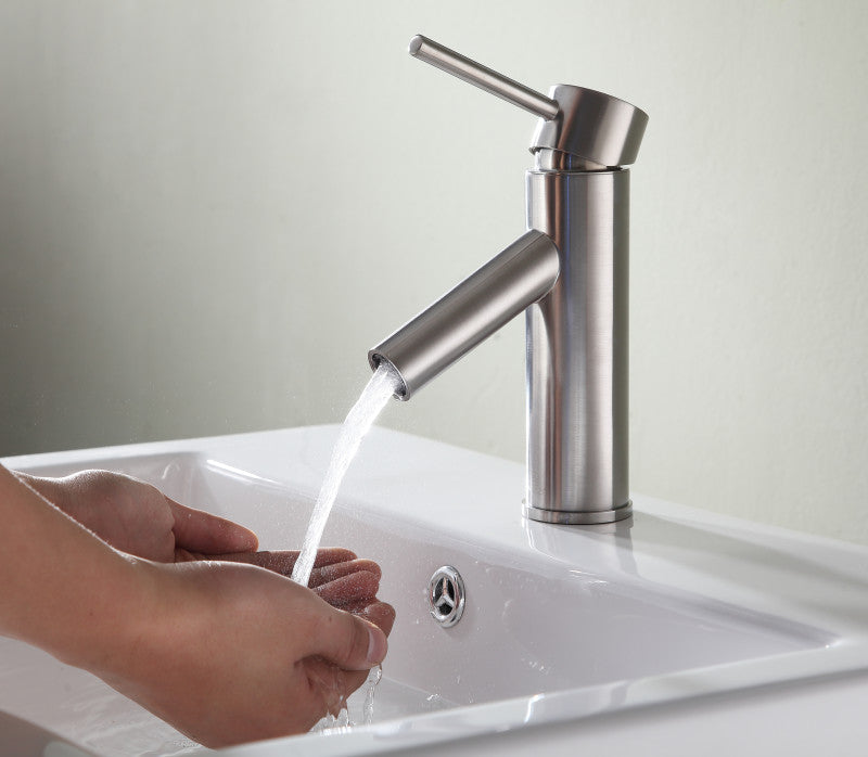 Valle Single Hole Single Handle Bathroom Faucet in Brushed Nickel