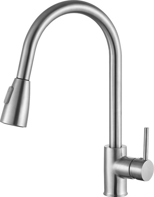 Sire Single-Handle Pull-Out Sprayer Kitchen Faucet in Brushed Nickel