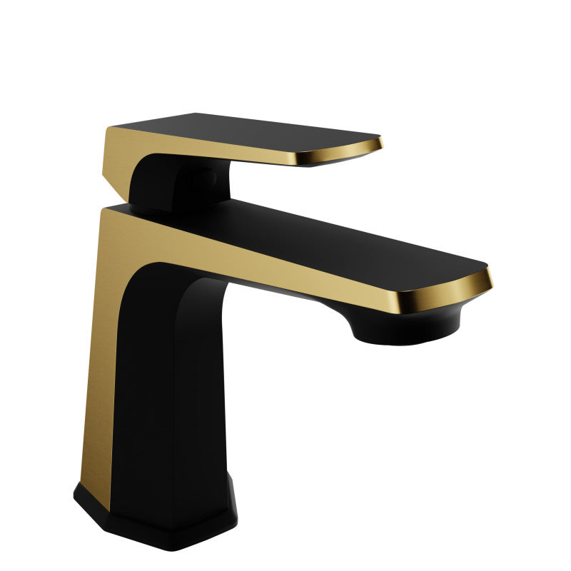 ANZZI Single Handle Single Hole Bathroom Faucet With Pop-up Drain in Matte Black & Brushed Gold