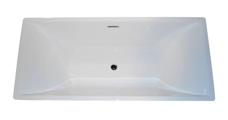 Vision 5.9 ft. Acrylic Center Drain Freestanding Bathtub in Glossy White