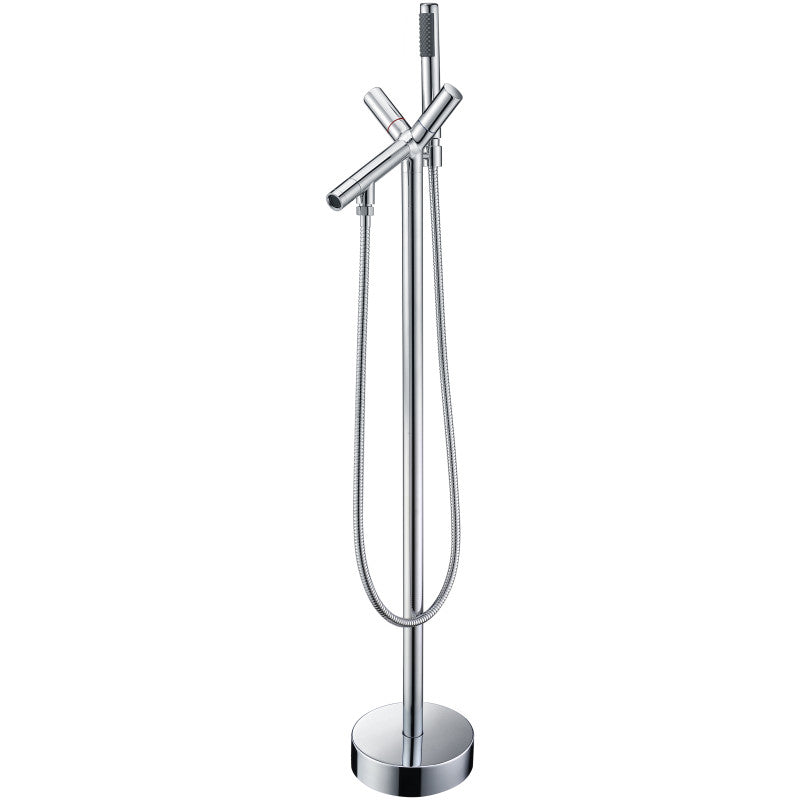 Prima 67 in. Acrylic Flatbottom Non-Whirlpool Bathtub with Havasu Faucet and Kame 1.28 GPF Toilet