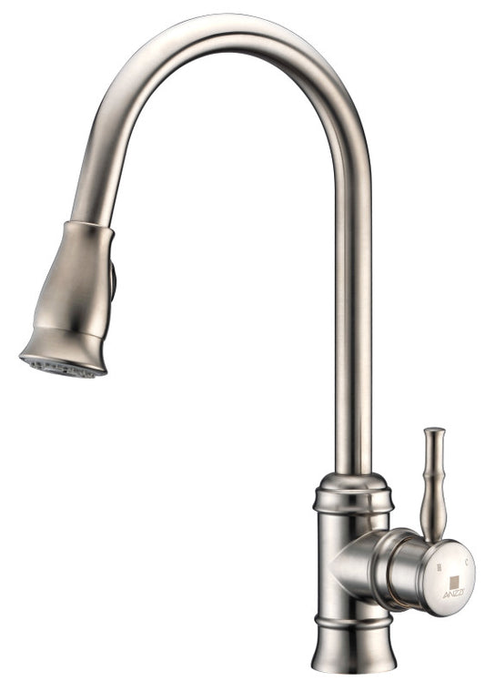 Sails Pull Down Single Handle Kitchen Faucet in Brushed Nickel