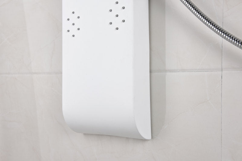 Lyric 64 in. 6-Jetted Full Body Shower Panel with Heavy Rain Shower and Spray Wand in White